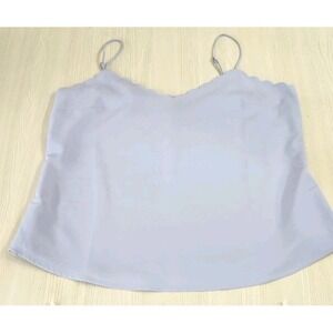 J Crew Scalloped Cami Top Blue Womens Size 8 Sleeveless Lined